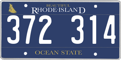 RI license plate 372314