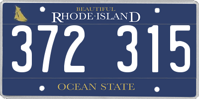 RI license plate 372315