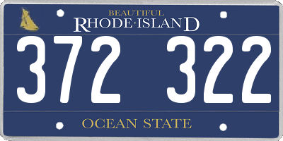 RI license plate 372322