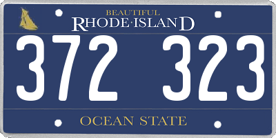 RI license plate 372323