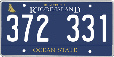 RI license plate 372331