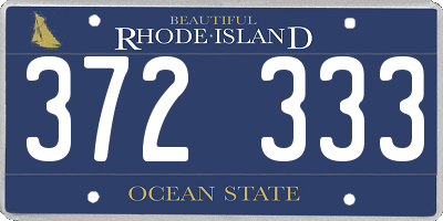 RI license plate 372333