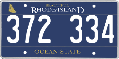 RI license plate 372334