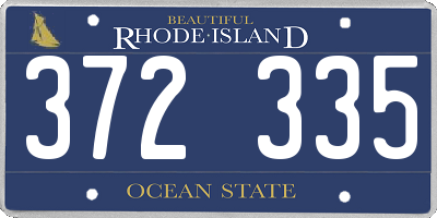 RI license plate 372335