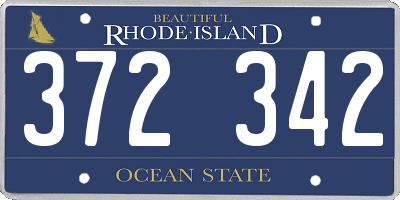 RI license plate 372342