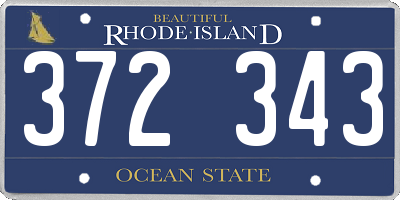 RI license plate 372343