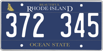 RI license plate 372345