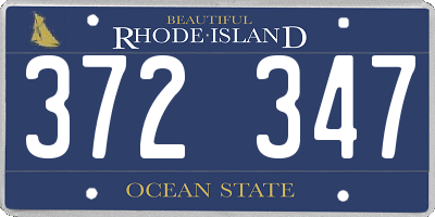 RI license plate 372347