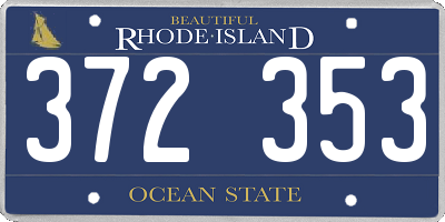 RI license plate 372353