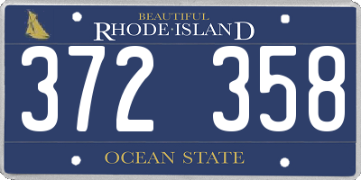RI license plate 372358