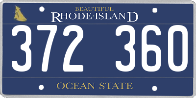 RI license plate 372360
