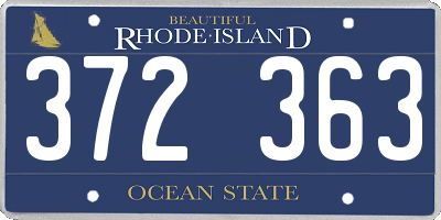 RI license plate 372363