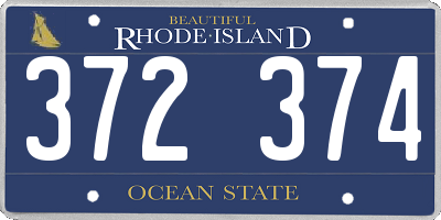 RI license plate 372374