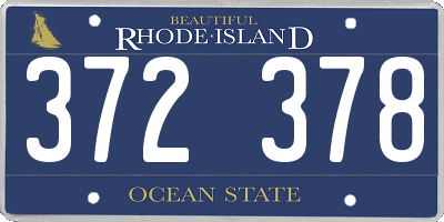 RI license plate 372378