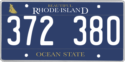 RI license plate 372380
