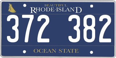 RI license plate 372382