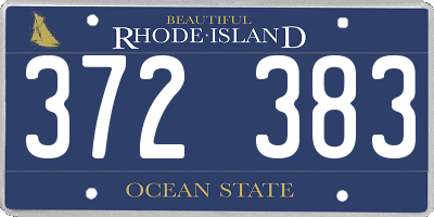 RI license plate 372383