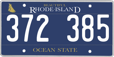 RI license plate 372385