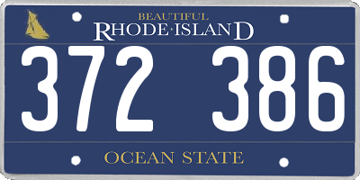 RI license plate 372386