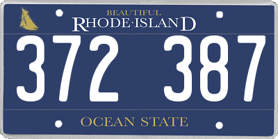 RI license plate 372387