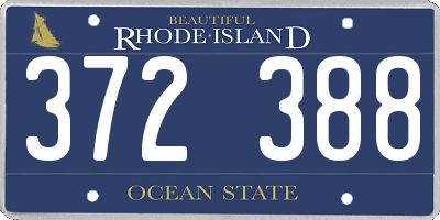 RI license plate 372388