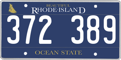RI license plate 372389