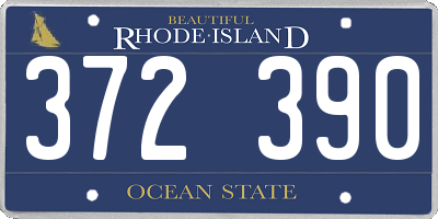 RI license plate 372390