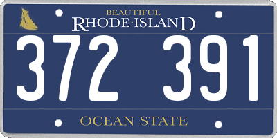 RI license plate 372391