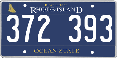 RI license plate 372393