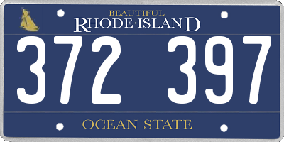 RI license plate 372397