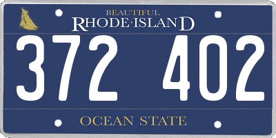 RI license plate 372402
