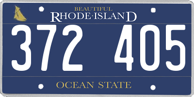 RI license plate 372405