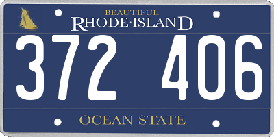 RI license plate 372406
