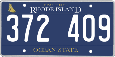 RI license plate 372409