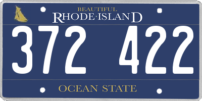 RI license plate 372422