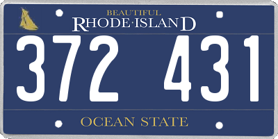 RI license plate 372431