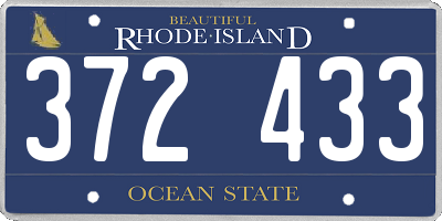 RI license plate 372433