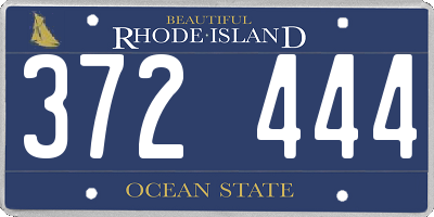 RI license plate 372444