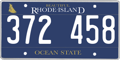 RI license plate 372458