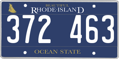 RI license plate 372463