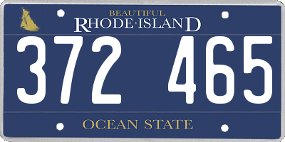RI license plate 372465