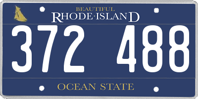 RI license plate 372488