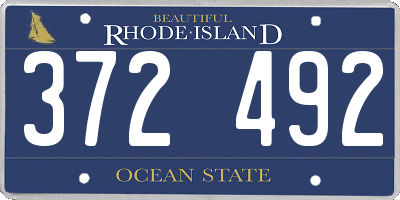 RI license plate 372492