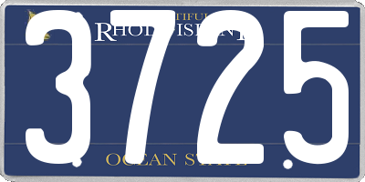 RI license plate 3725