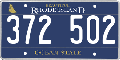 RI license plate 372502