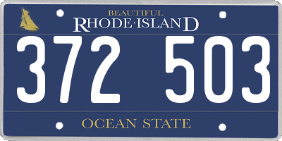 RI license plate 372503