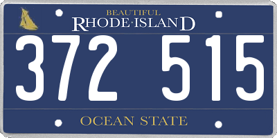RI license plate 372515