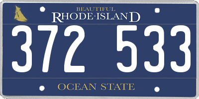 RI license plate 372533