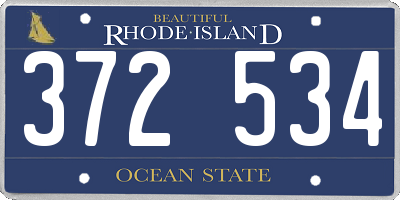 RI license plate 372534