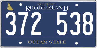 RI license plate 372538